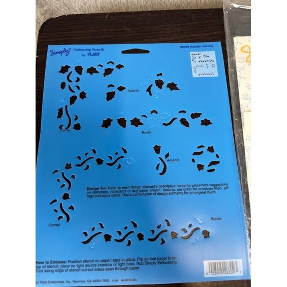 Plaid Simply Embossed Frameable Art Kit 8638 Stencils and Tool Set Vintage